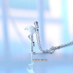 Flamingo Necklace Women Color Silver
